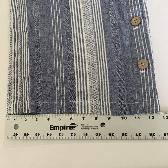 J Jill Pants L Blue Linen Striped Wide Leg Ankle Coastal Beach Vacation Resort - Picture 9 of 12